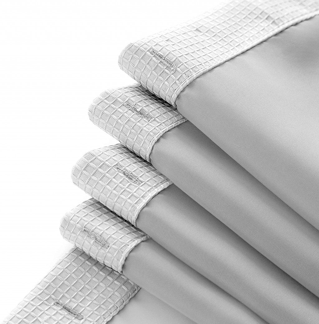 Silver Modern Grid Shower Curtain and Liner Set-1