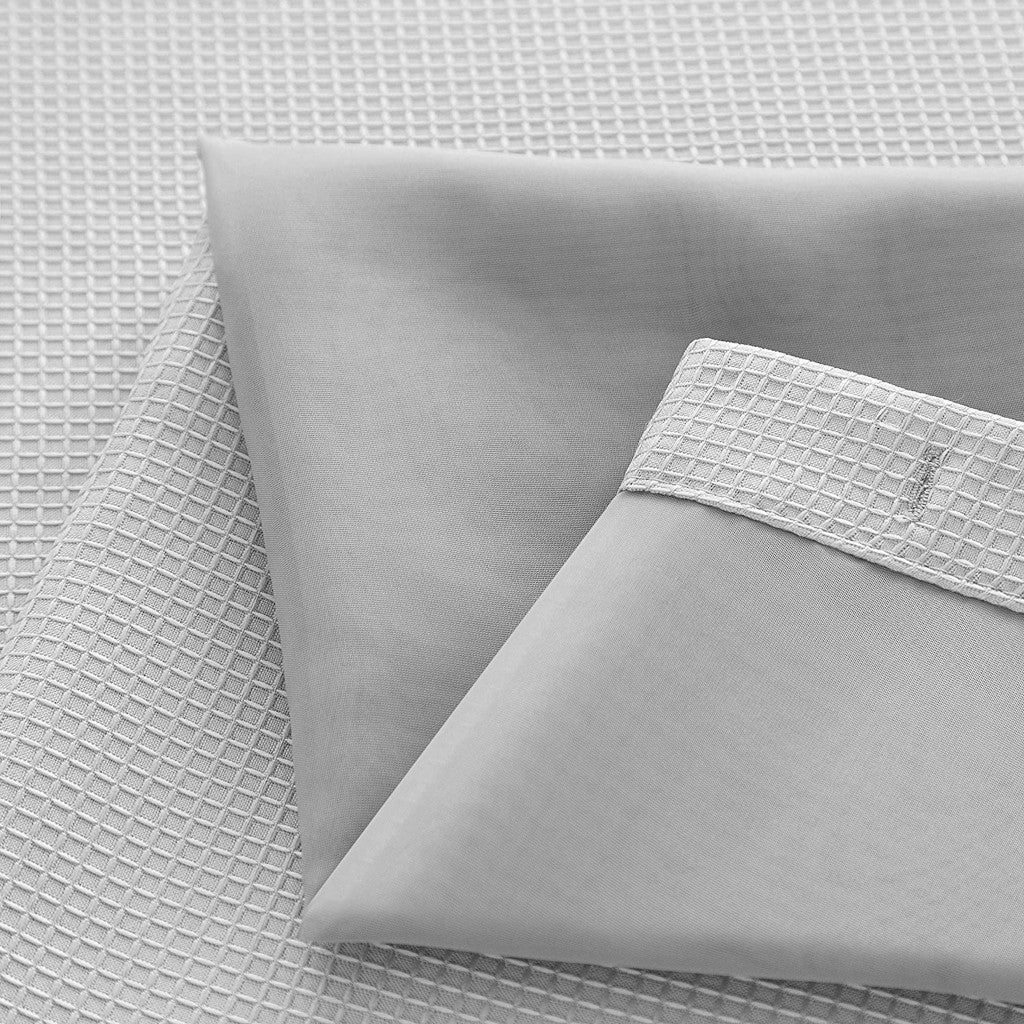 Silver Modern Grid Shower Curtain and Liner Set-2