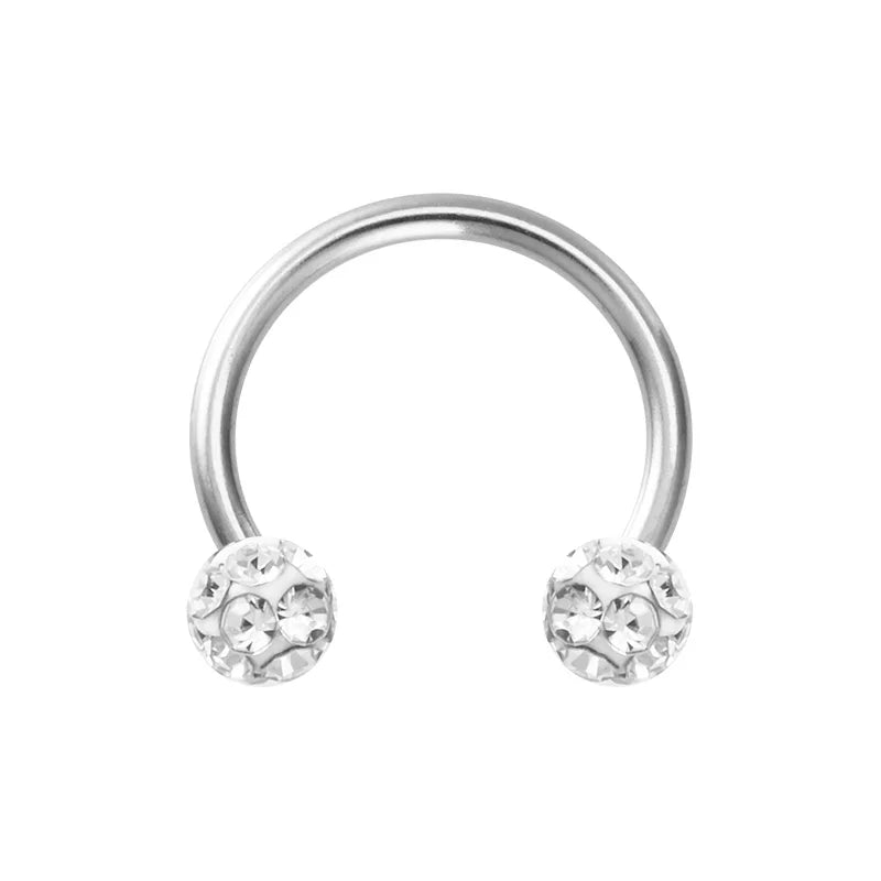 1PC Bling Ferido Nose Septum Rings Horseshoe Piercing Jewelry 16G Cartilage Helix Tragus Earrings Hoop Lip Piercing Retainer 8Mm
