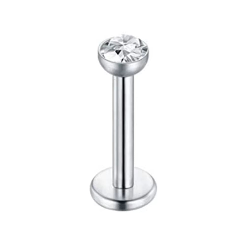 7 Pairs 16G Surgical Steel Internally Threaded Micro CZ Gem Top Tragus/Helix/Labret Stud Earrings 6Mm 8Mm 10Mm 12Mm
