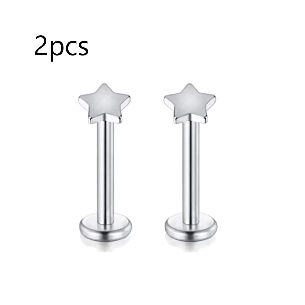 7 Pairs 16G Surgical Steel Internally Threaded Micro CZ Gem Top Tragus/Helix/Labret Stud Earrings 6Mm 8Mm 10Mm 12Mm