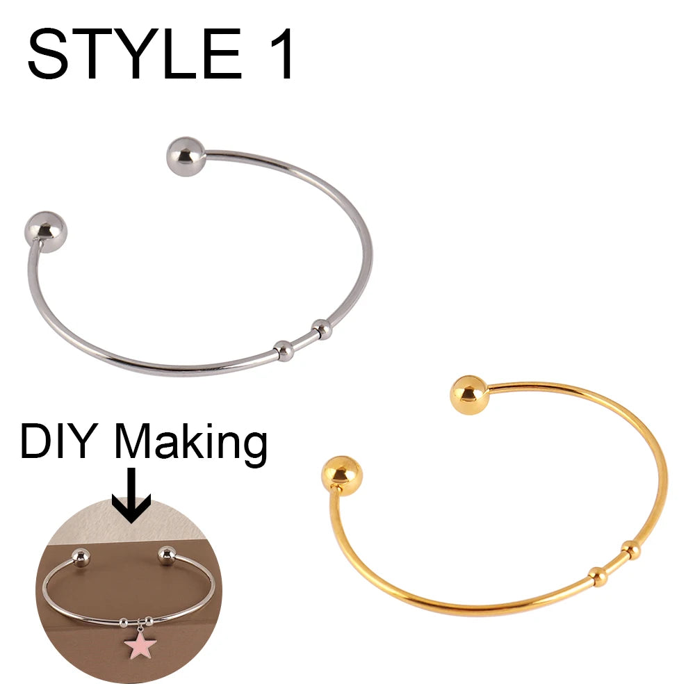 2PCS Expandable Bangles Stainless Steel Bangle DIY Jewelry Bracelet Making Supplies Adjustable Wire Bangle Bracelets Base