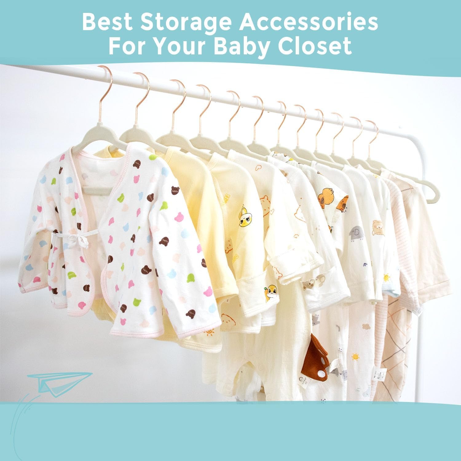 Baby Velvet Hangers 30 Pack - 11 Inch Premium Felt Non Slip Kids Hanger for Infant & Toddler Clothes - 0.2" Slim Space-Saving Baby Felt Hangers for Children'S Closet with 10 Clips - Beige