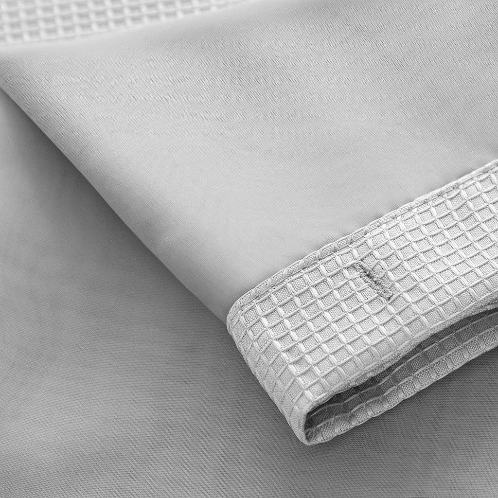 Silver Modern Grid Shower Curtain and Liner Set-3