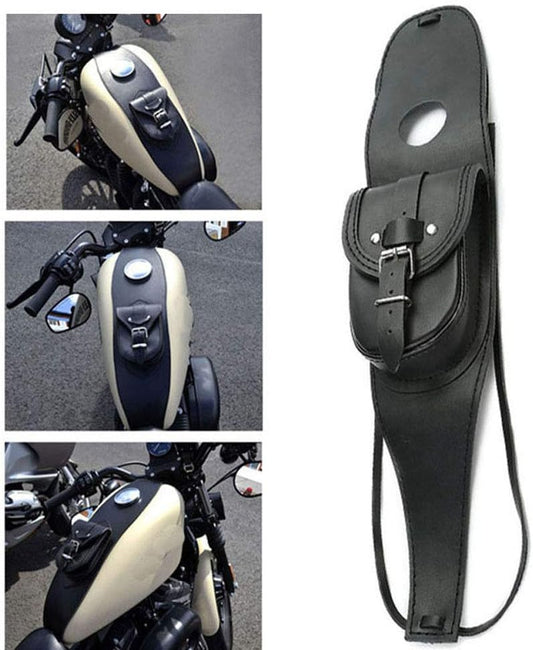 Motorcycle Gas Tank Leather Bag Dash Console Center Pouch Black Bag Leather for Harley Sportster XL 883 1200