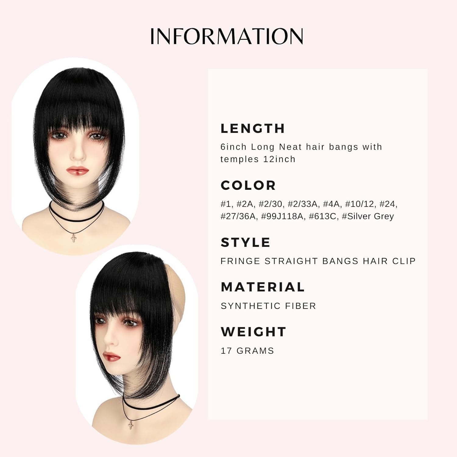 French Clip in Bangs, Ash Blonde Long Wispy Bangs Hair Clip with Temple Full Fringe Curtain Bangs Hair Clip Hair Piece Thick Fake Bangs Clip in Hair Extensions for Women(#24-Ash Blonde)