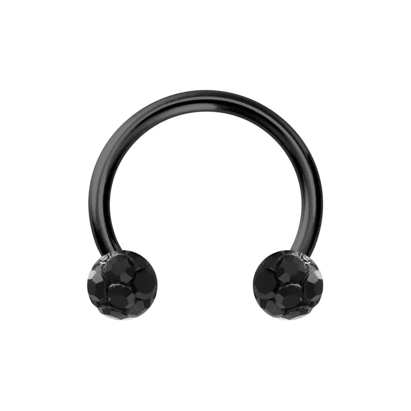 1PC Bling Ferido Nose Septum Rings Horseshoe Piercing Jewelry 16G Cartilage Helix Tragus Earrings Hoop Lip Piercing Retainer 8Mm