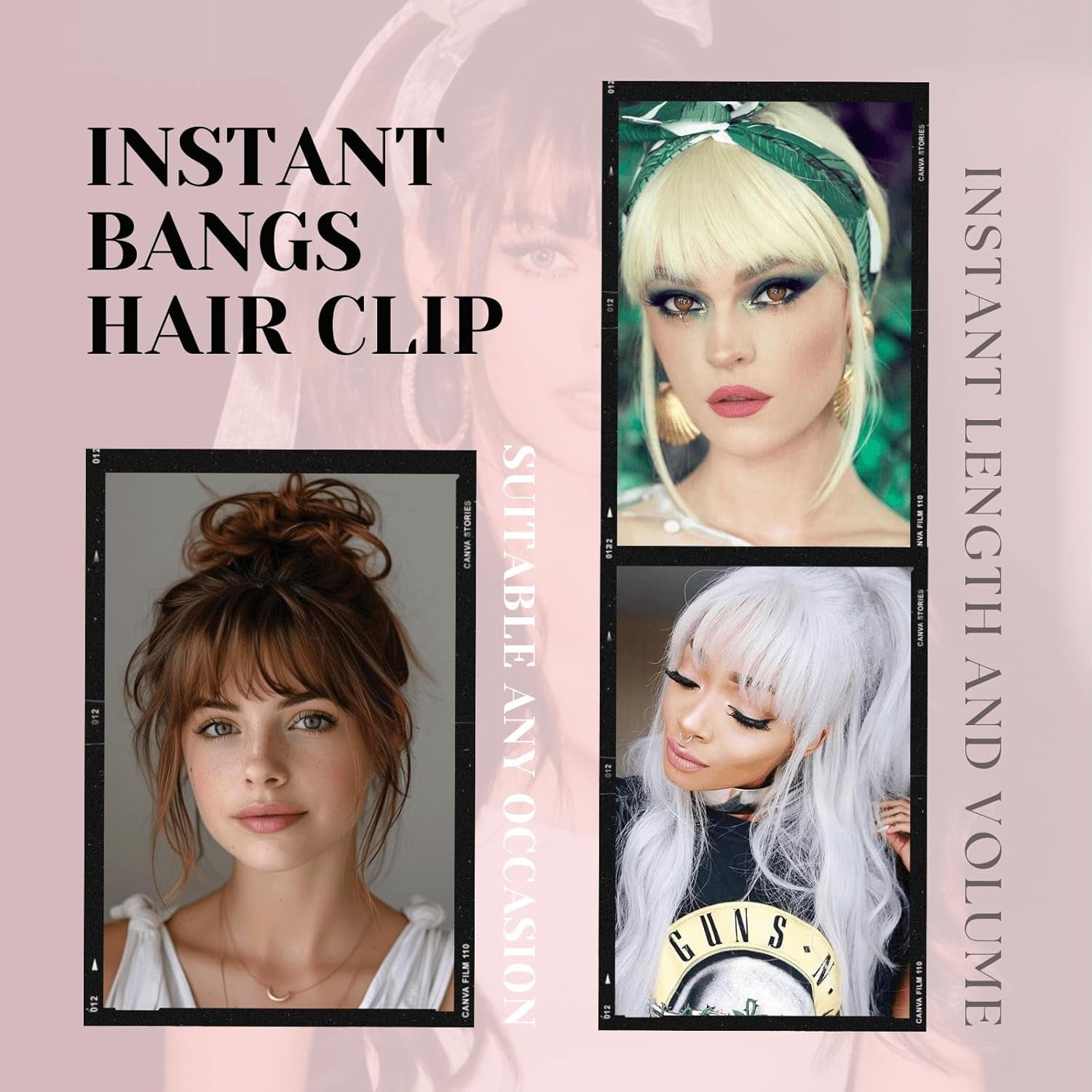 French Clip in Bangs, Ash Blonde Long Wispy Bangs Hair Clip with Temple Full Fringe Curtain Bangs Hair Clip Hair Piece Thick Fake Bangs Clip in Hair Extensions for Women(#24-Ash Blonde)