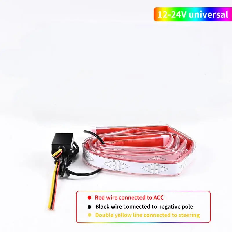 12V 24V LED Truck Car Docrative Light Strip Center Grid Rear Tail Light Night Driving Safety Warning Auto Trun Signal Light