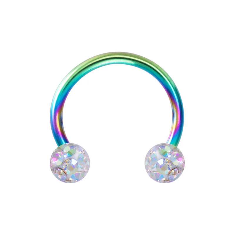 1PC Bling Ferido Nose Septum Rings Horseshoe Piercing Jewelry 16G Cartilage Helix Tragus Earrings Hoop Lip Piercing Retainer 8Mm